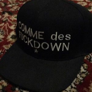 Come Des Fuckdown Snapback Hat Cap Black